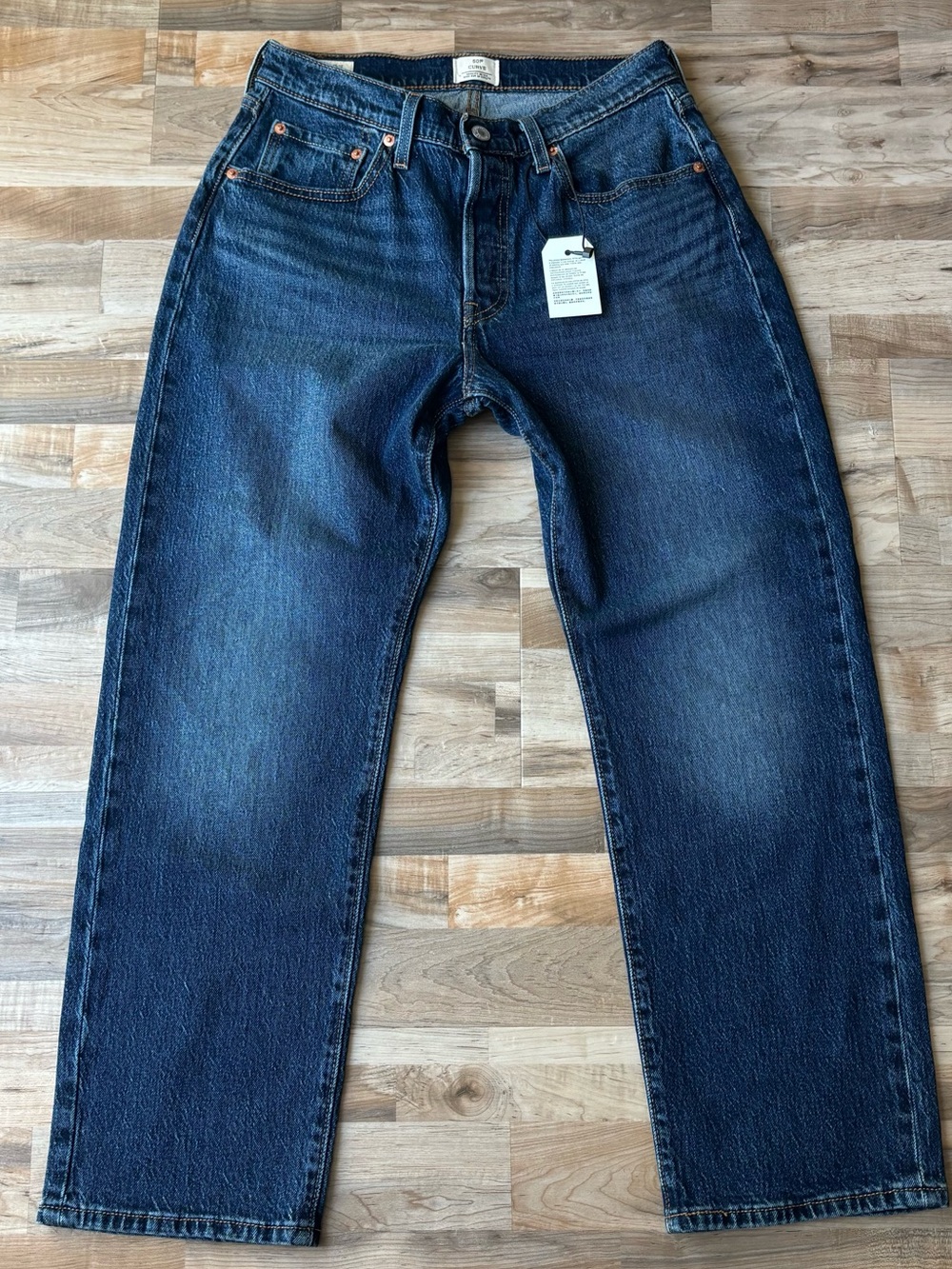 Levi's 501C Curve Women's Dark Wash High Rise Straight Leg Jeans W30 L28